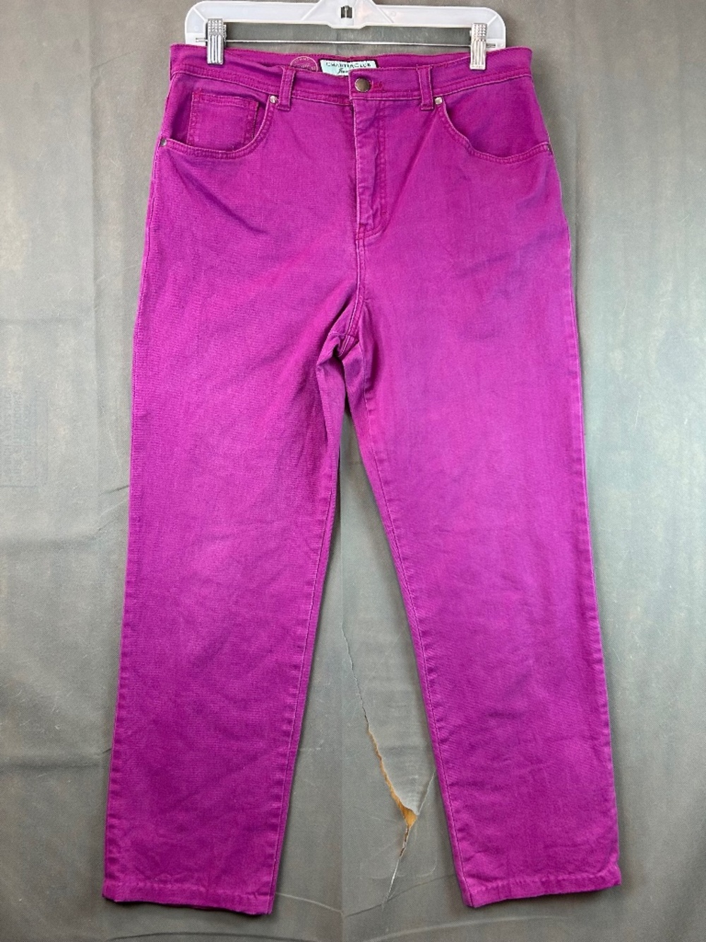 Charter Club Tummy Slimming Classic Narrow Leg Dark Pink Denim Jeans Size 10